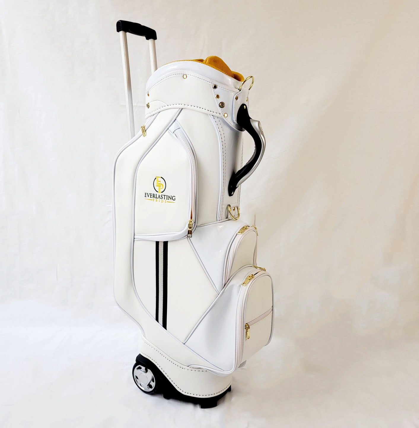 White golf bag golf bag with wheels stand bag golf bag luxury golf bag wheeled bag carrier golf bag wife gift golf gift valentine gift birthday gift personalization golf bag Everlasting